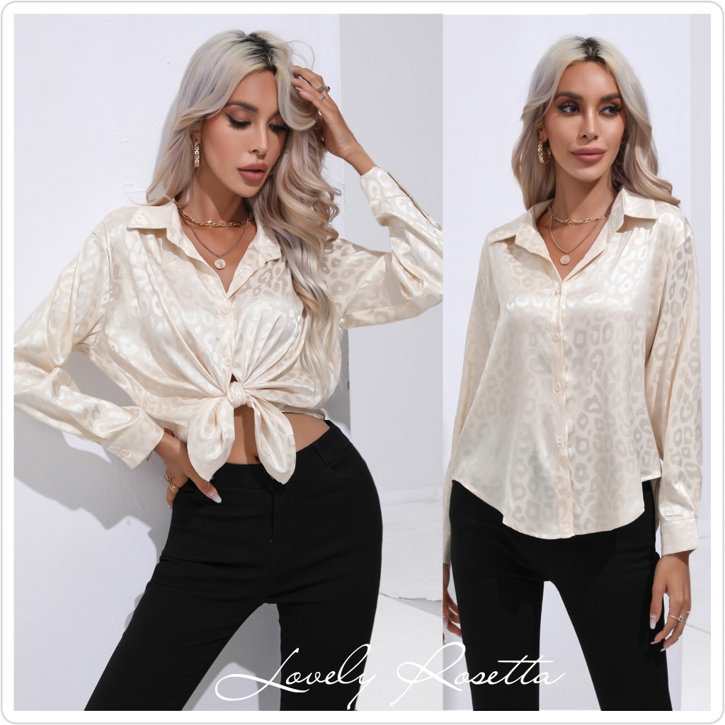 Stylish Cream Printed Collared Button-Down Shirt